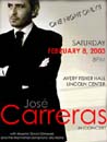 Image: Poster Carreras Concert. Avery Fisher Hall, New York, 2003